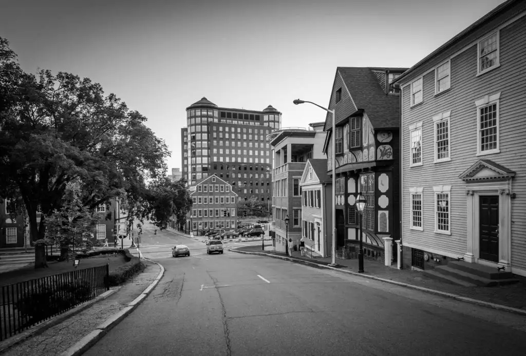 View looking down Thomas St. in the East Side of Providence, RI.